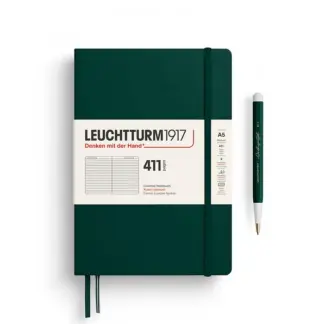 Leuchtturm1917 A5 Medium hardcover Notebook 411 ruled Forest Green