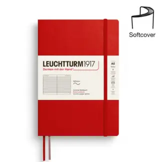 Leuchtturm1917 A5 Medium Notitieboek Softcover ruled Cherry