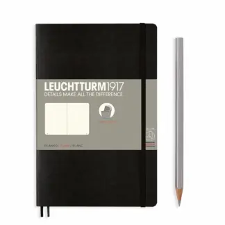 Leuchtturm1917 B6+ Paperback Notitieboek met zachte kaft blanco Black