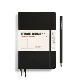 Leuchtturm1917 B6+ Paperback Notitieboek met harde kaft blanco Black