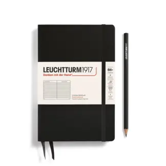 Leuchtturm1917 B6+ Paperback Notitieboek met harde kaft ruled Black