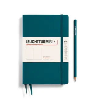 Leuchtturm1917 B6+ Paperback Notitieboek met harde kaft blanco Pacific Green