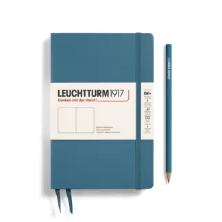 Leuchtturm1917 B6+ Paperback Notitieboek met harde kaft blanco Stone Blue