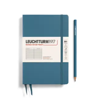Leuchtturm1917 B6+ Paperback Notitieboek met harde kaft ruled Stone Blue