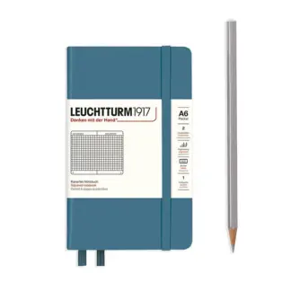 Leuchtturm1917 A6 Pocket Notitieboek Squared / Geruit Stone blue
