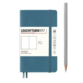 Leuchtturm1917 A6 Pocket Notitieboek Blanco Softcover Stone Blue
