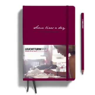 Leuchtturm1917 A5 Medium Some Lines a Day, 5 jaar Dagboek hardcover Port Red