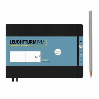 Leuchtturm1917 Medium Landscape Schetsboek met harde kaft Black