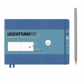 Leuchtturm1917 Medium Landscape Schetsboek met harde kaft Denim