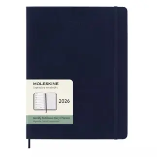 Moleskine Weekly Planner/Notebook 2026 softcover Extra Large Sapphire Blue