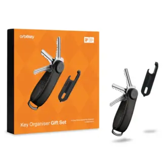 OrbitKey Key Organiser Crazy Horse giftset Black/Orange