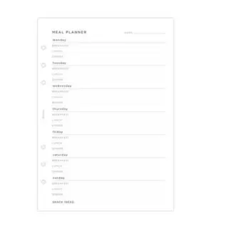 Filofax A5 Organiser Meal Planner voor in de organiser of clipbook