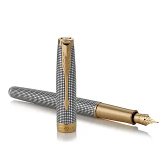 Parker Sonnet Chiselled Silver GT vulpen
