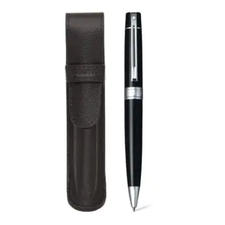 Sheaffer 300 Glossy Black Laque CT balpen set met leren etui