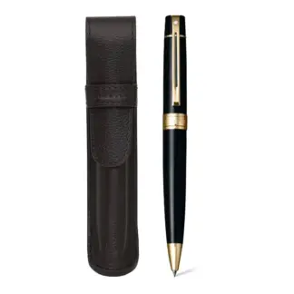 Sheaffer 300 Glossy Black Laque GT balpen set met leren etui