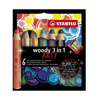 Stabilo Woody 3 in 1 Arty 6 stuks