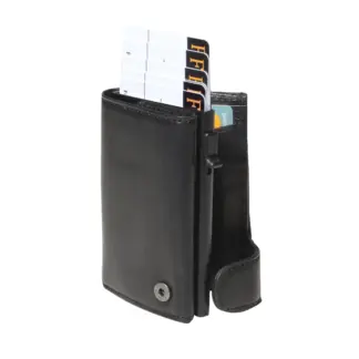 Toni Perotti Furbo leren RFID pasjeshouder met muntvak Black