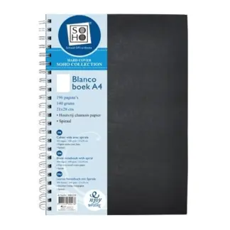 Soho Blanco Boek A4 harde kaft 140 grams papier chamois met ringband