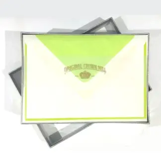 Crown Mill Set Correspondentiekaartjes met Enveloppen wit/bamboe