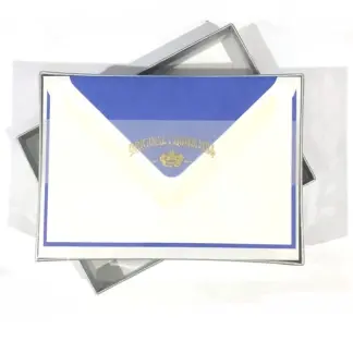 Crown Mill Set Correspondentiekaartjes met Enveloppen wit/koningsblauw