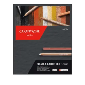 Caran d'Ache Dry Art Pastels Flesh & Earth doos van 15 stuks