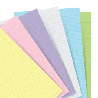 Filofax Personal Pastel kleuren gelinieerd papier (6 kleurtjes) voor in de agenda-omslag