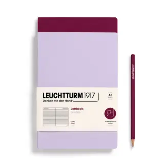 Leuchtturm1917 Double A5 Medium Jottbook ruled Lilac / Port Red(set van 2)