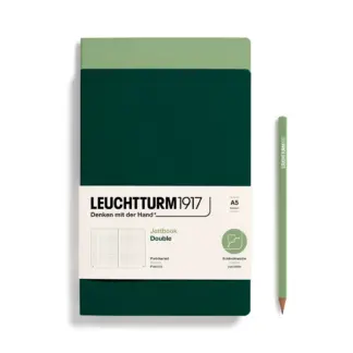 Leuchtturm1917 Double A5 Medium Jottbook Blanco Sage / Forest Green (set van 2)