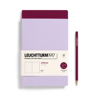 Leuchtturm1917 Double A5 Medium Jottbook Blanco Lilac / Port Red (set van 2)