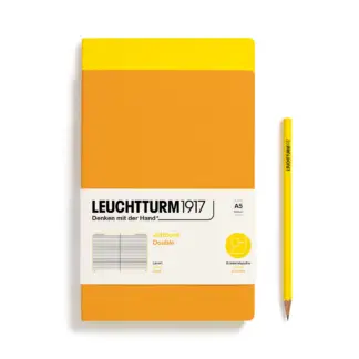 Leuchtturm1917 Double A5 Medium Jottbook ruled Lemon / Risisng Sun (set van 2)