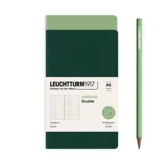 Leuchtturm1917 Double A6 Jottbook Dotted Sage / Forest Green (set van 2)
