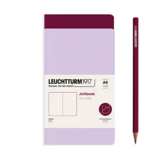 Leuchtturm1917 Double A6 Jottbook Blanco Lilac / Port Red (set van 2)