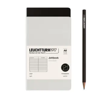 Leuchtturm1917 Double A6 Jottbook ruled Grey / Black (set van 2)