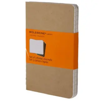 Moleskine Cahiers Journal Pocket Notebook Ruled Kraft Brown