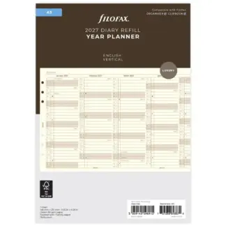 Filofax A5 2028 Year planner verticaal cotton cream