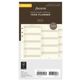 Filofax Personal 2028 Year planner verticaal cotton cream
