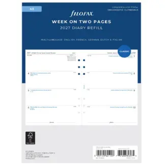 Filofax A5 2027 week op 2 pagina's 5-talig