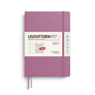 Leuchtturm1917 A5 Medium Weekly Planner/NoteBook 2027 hardcover Dusty Rose