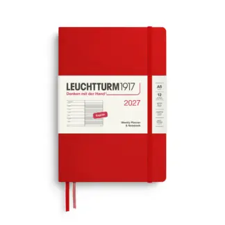 Leuchtturm1917 A5 Medium Weekly Planner/NoteBook 2027 hardcover Cherry