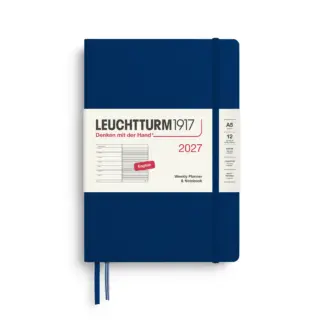 Leuchtturm1917 A5 Medium Weekly Planner/NoteBook 2027 hardcover Navy