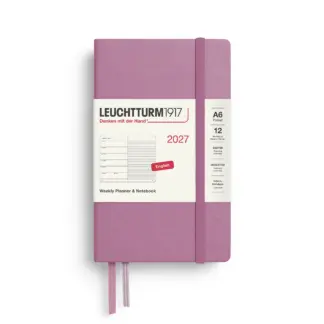 Leuchtturm1917 A6 Pocket Weekly Planner & NoteBook 2027 Hardcover Dusty Rose