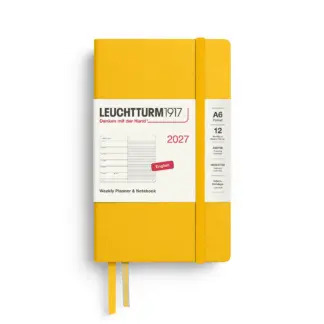 Leuchtturm1917 A6 Pocket Weekly Planner & NoteBook 2027 Hardcover Sunflower