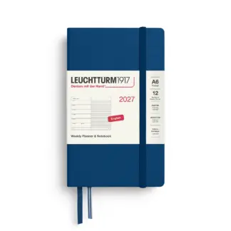 Leuchtturm1917 A6 Pocket Weekly Planner & NoteBook 2027 Hardcover Indigo