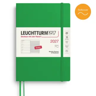 Leuchtturm1917 A5 Medium Weekly Planner & NoteBook 2027 softcover Spring Leaf