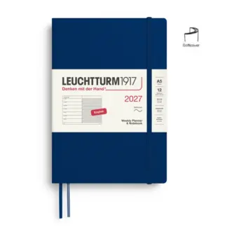 Leuchtturm1917 A5 Medium Weekly Planner & NoteBook 2027 softcover Navy