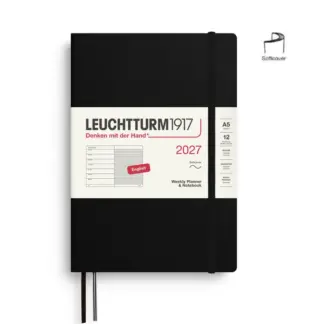 Leuchtturm1917 A5 Medium Weekly Planner & NoteBook 2027 softcover Black