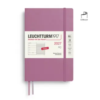 Leuchtturm1917 A5 Medium Weekly Planner & NoteBook 2027 softcover Dusty Rose