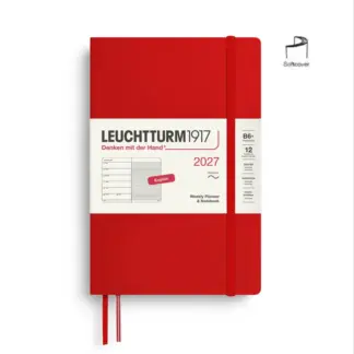 Leuchtturm1917 A5 Medium Weekly Planner & NoteBook 2027 softcover Cherry