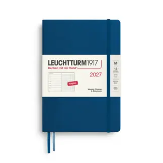 Leuchtturm1917 A5 Medium Weekly Planner & NoteBook Dotted 2027 hardcover Indigo