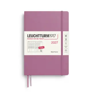 Leuchtturm1917 A5 Medium Week Planner 2027 hardcover Dusty Rose